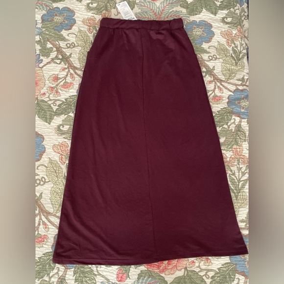 (3 for $24❣️) Plum Long Tie Waist Skirt w Pockets (NWT) - Picture 9 of 11